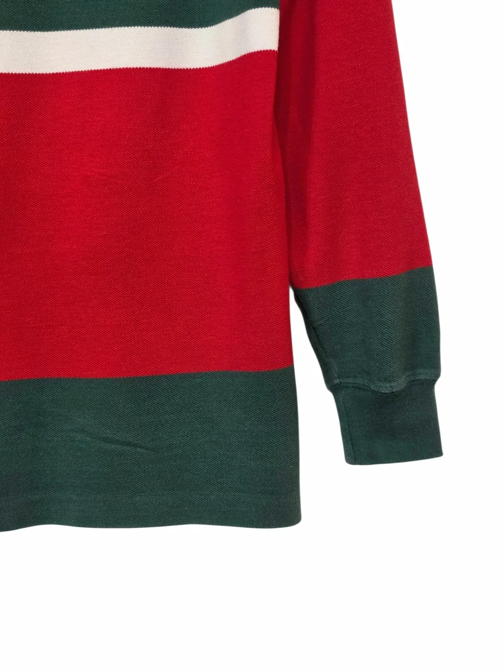 Vintage Polo Ralph Lauren Men's M Color Block Henley Green Red Striped Shirt